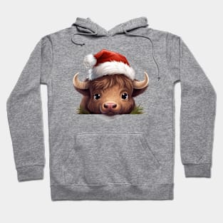 Christmas Peeking Baby Bison Hoodie